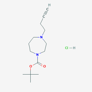 molecular formula C14H25ClN2O2 B2840948 Tert-butyl 4-but-3-ynyl-1,4-diazepane-1-carboxylate;hydrochloride CAS No. 2445786-16-1