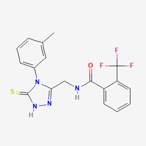 N-[[4-(3-methylphenyl)-5-sulfanylidene-1H-1,2,4-triazol-3-yl]methyl]-2-(trifluoromethyl)benzamide