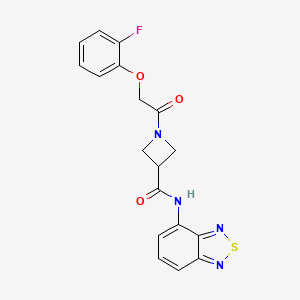 molecular formula C18H15FN4O3S B2840965 N-(苯并[c][1,2,5]噻二唑-4-基)-1-(2-(2-氟苯氧基)乙酰)吖唑啉-3-羧酰胺 CAS No. 1448054-97-4