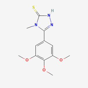 molecular formula C12H15N3O3S B2840969 4-methyl-5-(3,4,5-trimethoxyphenyl)-4H-1,2,4-triazole-3-thiol CAS No. 77803-41-9