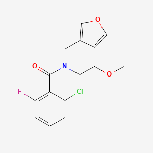 molecular formula C15H15ClFNO3 B2840974 2-chloro-6-fluoro-N-(furan-3-ylmethyl)-N-(2-methoxyethyl)benzamide CAS No. 1421452-19-8