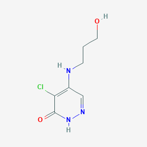 molecular formula C7H10ClN3O2 B284099 4-chloro-5-[(3-hydroxypropyl)amino]-3(2H)-pyridazinone 