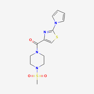 (2-(1H-pyrrol-1-yl)thiazol-4-yl)(4-(methylsulfonyl)piperazin-1-yl)methanone