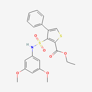 molecular formula C21H21NO6S2 B2840991 Ethyl 3-[(3,5-dimethoxyphenyl)sulfamoyl]-4-phenylthiophene-2-carboxylate CAS No. 941978-40-1