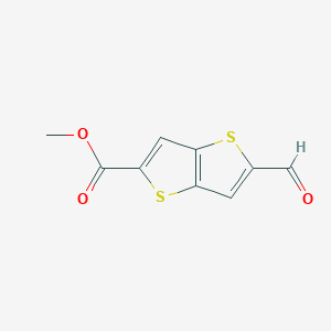 molecular formula C9H6O3S2 B2841006 甲基-2-甲醛基噻吩[3,2-b]噻吩-5-羧酸甲酯 CAS No. 2411272-34-7