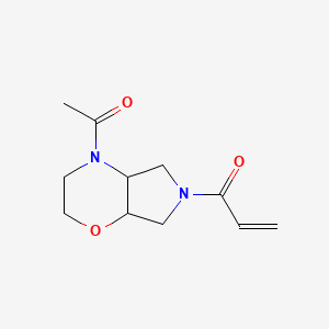 molecular formula C11H16N2O3 B2841008 1-(4-Acetyl-2,3,4a,5,7,7a-hexahydropyrrolo[3,4-b][1,4]oxazin-6-yl)prop-2-en-1-one CAS No. 2361655-99-2