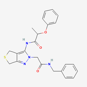 molecular formula C23H24N4O3S B2841010 N-(2-(2-(苄基氨基)-2-氧代乙基)-4,6-二氢-2H-噻吩[3,4-c]吡唑-3-基)-2-苯氧基丙酰胺 CAS No. 1172525-53-9