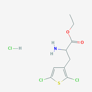 molecular formula C9H12Cl3NO2S B2841012 Ethyl 2-amino-3-(2,5-dichlorothiophen-3-yl)propanoate;hydrochloride CAS No. 2375267-98-2