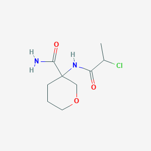 3-(2-Chloropropanamido)oxane-3-carboxamide