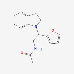 molecular formula C16H18N2O2 B2841024 N-(2-(furan-2-yl)-2-(indolin-1-yl)ethyl)acetamide CAS No. 898416-13-2