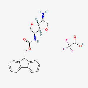 9H-Fluoren-9-ylmethyl N-[(3S,3aR,6S,6aR)-3-amino-2,3,3a,5,6,6a-hexahydrofuro[3,2-b]furan-6-yl]carbamate;2,2,2-trifluoroacetic acid