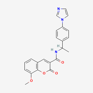 N-{1-[4-(1H-imidazol-1-yl)phenyl]ethyl}-8-methoxy-2-oxo-2H-chromene-3-carboxamide