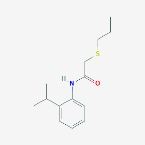 molecular formula C14H21NOS B284104 N-(2-isopropylphenyl)-2-(propylsulfanyl)acetamide 