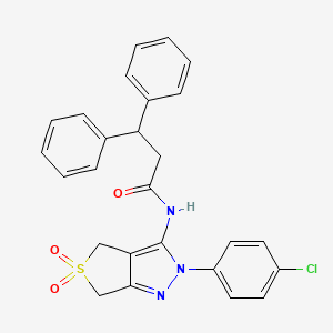 N-(2-(4-chlorophenyl)-5,5-dioxido-4,6-dihydro-2H-thieno[3,4-c]pyrazol-3-yl)-3,3-diphenylpropanamide
