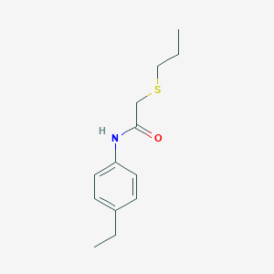 molecular formula C13H19NOS B284105 N-(4-ethylphenyl)-2-(propylsulfanyl)acetamide 
