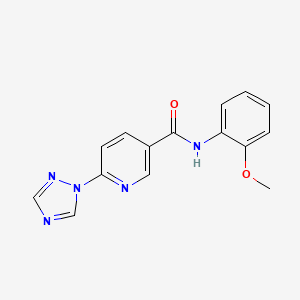 molecular formula C15H13N5O2 B2841070 N-(2-methoxyphenyl)-6-(1H-1,2,4-triazol-1-yl)nicotinamide CAS No. 400083-61-6