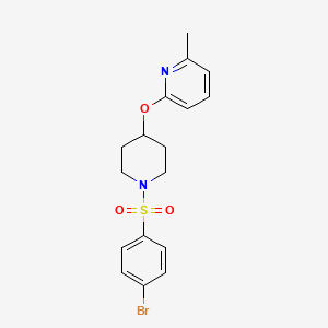molecular formula C17H19BrN2O3S B2841072 2-((1-((4-Bromophenyl)sulfonyl)piperidin-4-yl)oxy)-6-methylpyridine CAS No. 1797958-92-9
