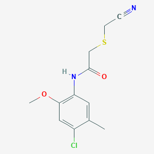 molecular formula C12H13ClN2O2S B284108 N-(4-chloro-2-methoxy-5-methylphenyl)-2-[(cyanomethyl)sulfanyl]acetamide 