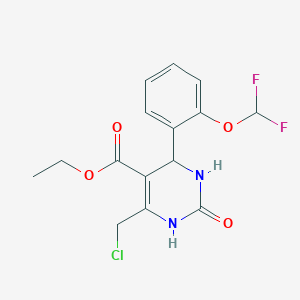 molecular formula C15H15ClF2N2O4 B2841086 Ethyl 6-(chloromethyl)-4-[2-(difluoromethoxy)phenyl]-2-oxo-1,2,3,4-tetrahydropyrimidine-5-carboxylate CAS No. 923737-55-7