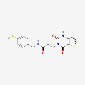 molecular formula C17H17N3O3S2 B2841088 3-(2,4-二氧代-1,2-二氢噻吩[3,2-d]嘧啶-3(4H)-基)-N-(4-(甲硫基)苯甲基)丙酰胺 CAS No. 1019164-97-6