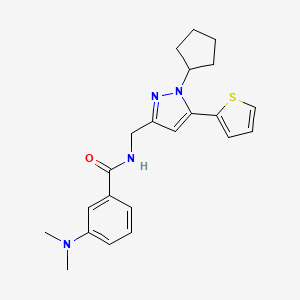 N-((1-cyclopentyl-5-(thiophen-2-yl)-1H-pyrazol-3-yl)methyl)-3-(dimethylamino)benzamide