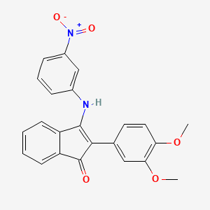 2-(3,4-Dimethoxyphenyl)-3-((3-nitrophenyl)amino)inden-1-one