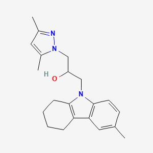 molecular formula C21H27N3O B2841105 1-(3,5-Dimethylpyrazol-1-yl)-3-(6-methyl-1,2,3,4-tetrahydrocarbazol-9-yl)propan-2-ol CAS No. 1007195-13-2