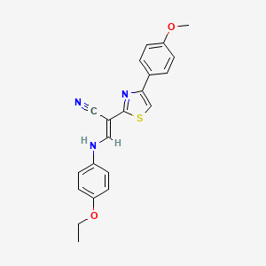 (E)-3-((4-ethoxyphenyl)amino)-2-(4-(4-methoxyphenyl)thiazol-2-yl)acrylonitrile