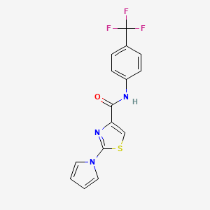 molecular formula C15H10F3N3OS B2841107 2-(1H-pyrrol-1-yl)-N-(4-(trifluoromethyl)phenyl)thiazole-4-carboxamide CAS No. 1207000-37-0