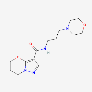 molecular formula C14H22N4O3 B2841109 N-(3-morpholinopropyl)-6,7-dihydro-5H-pyrazolo[5,1-b][1,3]oxazine-3-carboxamide CAS No. 1428366-13-5