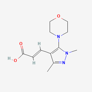 (E)-3-(1,3-Dimethyl-5-morpholin-4-ylpyrazol-4-yl)prop-2-enoic acid