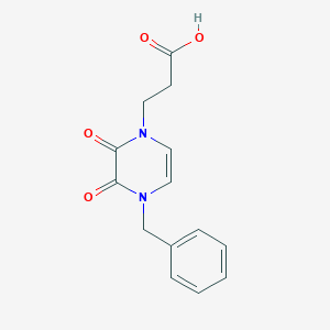 molecular formula C14H14N2O4 B2841125 3-(4-Benzyl-2,3-dioxopyrazin-1-yl)propanoic acid CAS No. 2415472-97-6