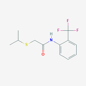 molecular formula C12H14F3NOS B284113 2-(isopropylthio)-N-(2-(trifluoromethyl)phenyl)acetamide 