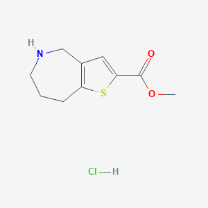 molecular formula C10H14ClNO2S B2841131 Methyl 5,6,7,8-tetrahydro-4H-thieno[3,2-c]azepine-2-carboxylate;hydrochloride CAS No. 2243507-92-6