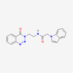 molecular formula C19H17N5O2 B2841133 2-(1H-indol-1-yl)-N-(2-(4-oxobenzo[d][1,2,3]triazin-3(4H)-yl)ethyl)acetamide CAS No. 2034273-87-3