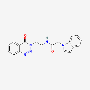 molecular formula C19H17N5O2 B2841133 2-(1H-吲哚-1-基)-N-(2-(4-氧代苯并[d][1,2,3]噻嗪-3(4H)-基)乙基)乙酰胺 CAS No. 2034273-87-3