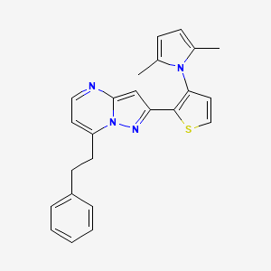 molecular formula C24H22N4S B2841134 2-[3-(2,5-二甲基-1H-吡咯-1-基)-2-噻吩基]-7-苯乙基嘧啶并[1,5-a]嘧啶 CAS No. 439093-66-0
