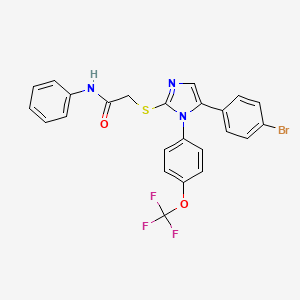 2-((5-(4-bromophenyl)-1-(4-(trifluoromethoxy)phenyl)-1H-imidazol-2-yl)thio)-N-phenylacetamide