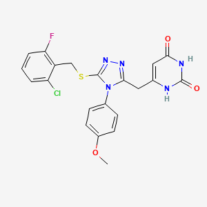 6-((5-((2-chloro-6-fluorobenzyl)thio)-4-(4-methoxyphenyl)-4H-1,2,4-triazol-3-yl)methyl)pyrimidine-2,4(1H,3H)-dione