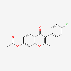 molecular formula C18H13ClO4 B2841164 3-(4-Chlorophenyl)-2-methyl-4-oxochromen-7-yl acetate CAS No. 618390-35-5