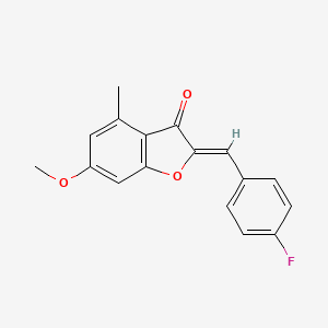 molecular formula C17H13FO3 B2841171 (Z)-2-(4-fluorobenzylidene)-6-methoxy-4-methylbenzofuran-3(2H)-one CAS No. 903206-00-8