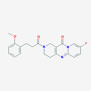 8-fluoro-2-(3-(2-methoxyphenyl)propanoyl)-3,4-dihydro-1H-dipyrido[1,2-a:4',3'-d]pyrimidin-11(2H)-one