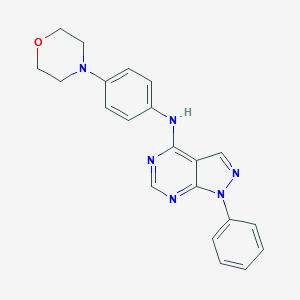 molecular formula C21H20N6O B284120 N-[4-(4-morpholinyl)phenyl]-N-(1-phenyl-1H-pyrazolo[3,4-d]pyrimidin-4-yl)amine 