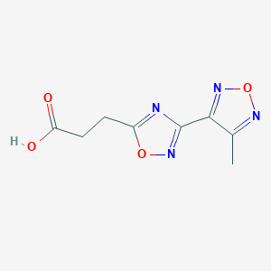 molecular formula C8H8N4O4 B2841210 3-[3-(4-methyl-1,2,5-oxadiazol-3-yl)-1,2,4-oxadiazol-5-yl]propanoic Acid CAS No. 890095-35-9
