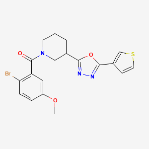 (2-Bromo-5-methoxyphenyl)(3-(5-(thiophen-3-yl)-1,3,4-oxadiazol-2-yl)piperidin-1-yl)methanone