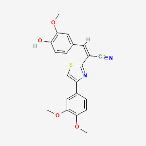 (2Z)-2-[4-(3,4-dimethoxyphenyl)-1,3-thiazol-2-yl]-3-(4-hydroxy-3-methoxyphenyl)prop-2-enenitrile