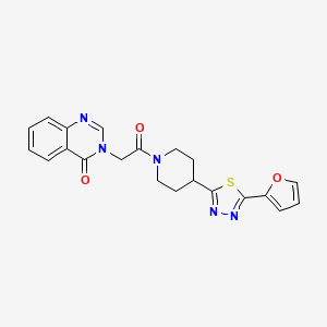 molecular formula C21H19N5O3S B2841238 3-(2-(4-(5-(呋喃-2-基)-1,3,4-噻二唑-2-基)哌啪啶-1-基)-2-氧代乙基)喹唑啉-4(3H)-酮 CAS No. 1226448-90-3