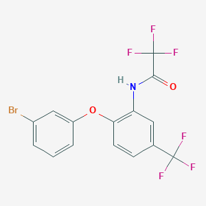 molecular formula C15H8BrF6NO2 B284124 N-[2-(3-bromophenoxy)-5-(trifluoromethyl)phenyl]-2,2,2-trifluoroacetamide 