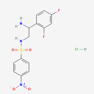 molecular formula C14H14ClF2N3O4S B2841240 N-[2-amino-2-(2,4-difluorophenyl)ethyl]-4-nitrobenzene-1-sulfonamide hydrochloride CAS No. 1596226-69-5