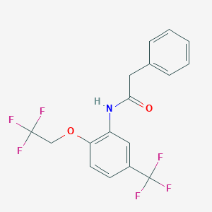 2-phenyl-N-(2-(2,2,2-trifluoroethoxy)-5-(trifluoromethyl)phenyl)acetamide